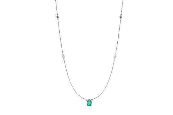 Colar Vênus em ouro branco esmeraldas e diamantes
