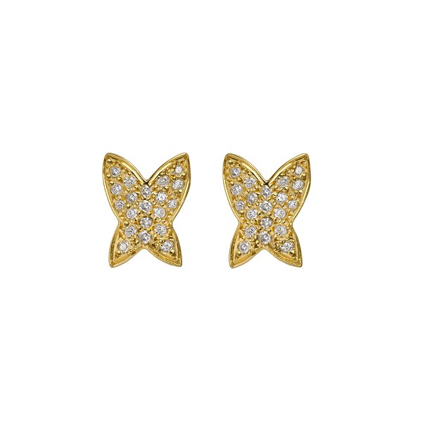 Brincos em ouro amarelo com diamantes