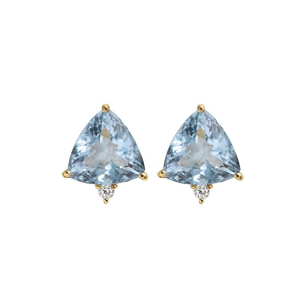 Brincos em ouro amarelo com topázio e diamante