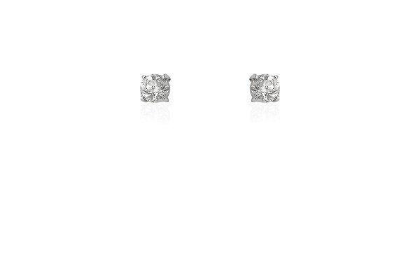 Brincos em ouro branco e diamantes