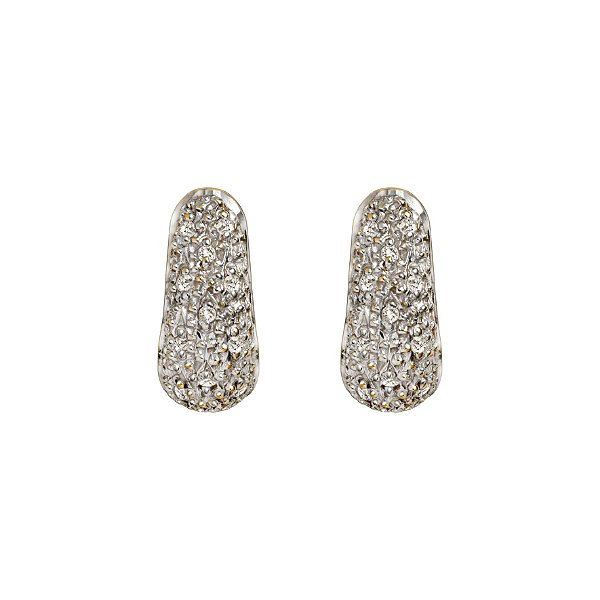 Brinco texturizado em ouro amarelo e diamantes