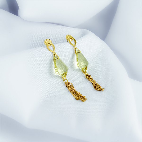 Brincos em ouro amarelo com green gold