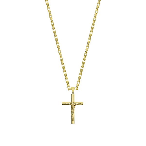 Cordão em ouro amarelo com elo alongado