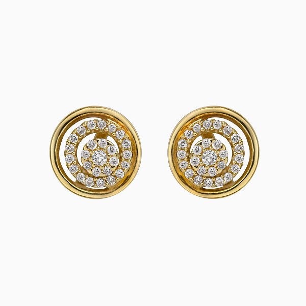 Brinco sol em ouro amarelo com diamantes