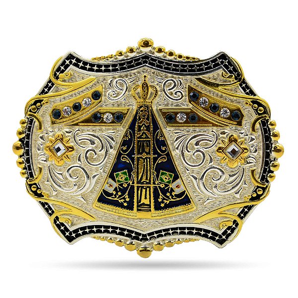 Fivela Nossa Senhora Aparecida com Strass