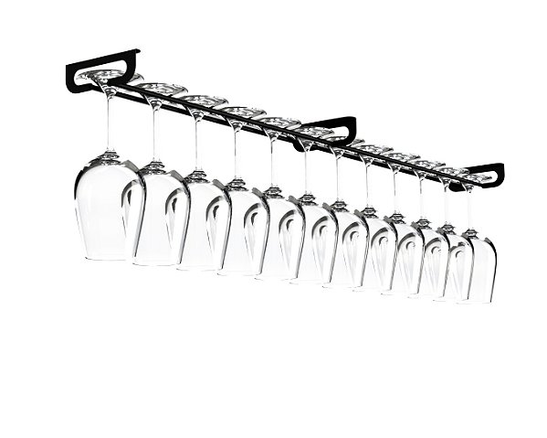 Porta taças de teto para 12 taças estendido - preto