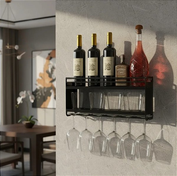 Mini adega de parede – barzinho - preto