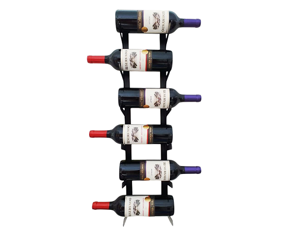 Suporte de parede para 6 garrafas de vinho