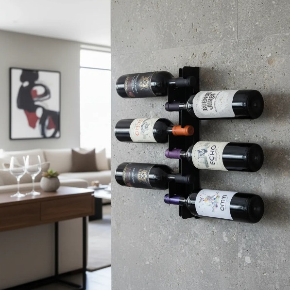 Suporte de parede para 6 garrafas de vinho