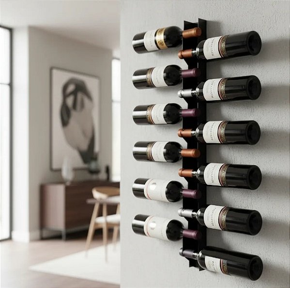 Suporte de parede para 12 garrafas de vinho