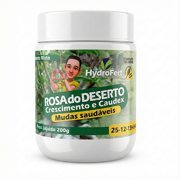 Fertilizante concentrado Rosa do Deserto Leudo Jr Mudas Saudáveis 200g