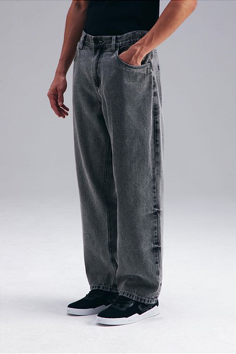 Calça Baggy Jeans Plano C Washed Black