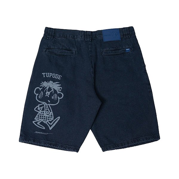 Bermuda Jeans Tupode Cascao Preto Stoned