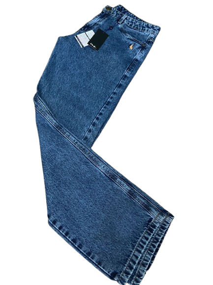 Calça Jeans Baggy Simple Stoned Azul
