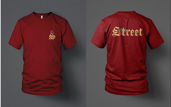 Camiseta Street Rose Vinho