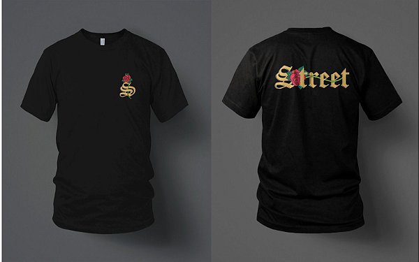 Camiseta Street Rose Preta