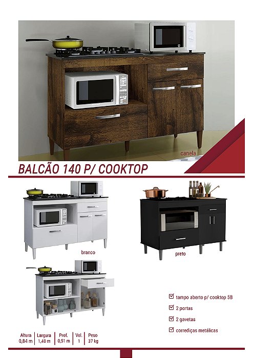 BALCAO P/ COOKTOP E FORNO 140