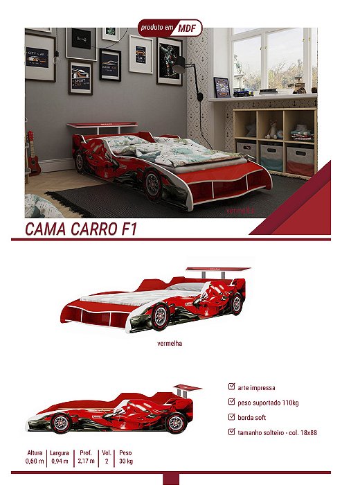CAMA CARRO F1 SOLTEIRO