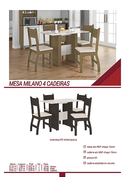 CAIXA 2 CADEIRA MILANO