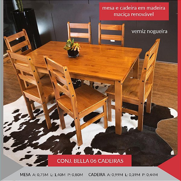 CONJ. BELLA C/ 6 CADEIRAS