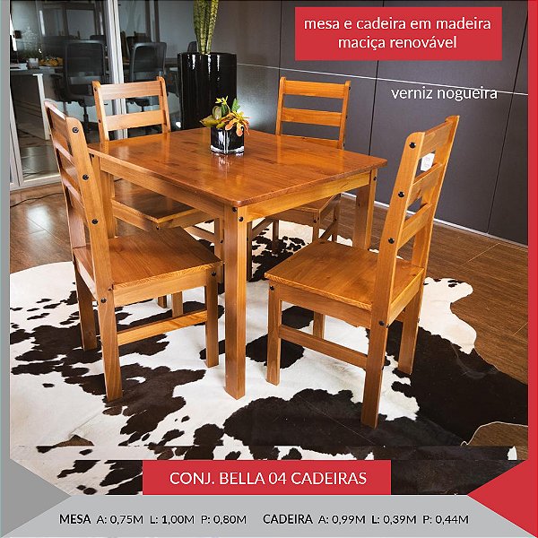 CONJ. BELLA C/ 4 CADEIRAS