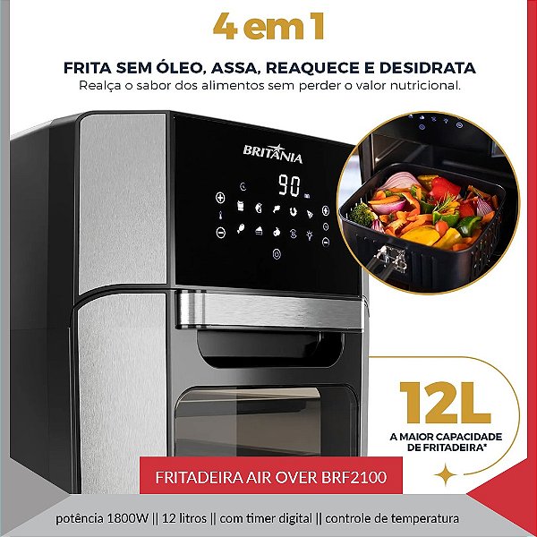 FRITADEIRA AIR FRYER 12L 4 EM 1