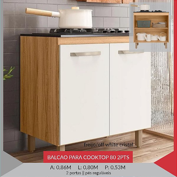 BALCAO PARA COOKTOP 80 2PTS - NICIOLI