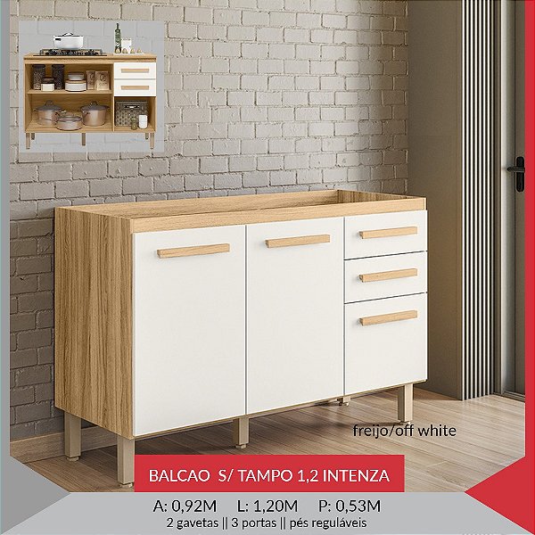 BALCAO S/ TAMPO 1,20 INTENZA- NICIOLI