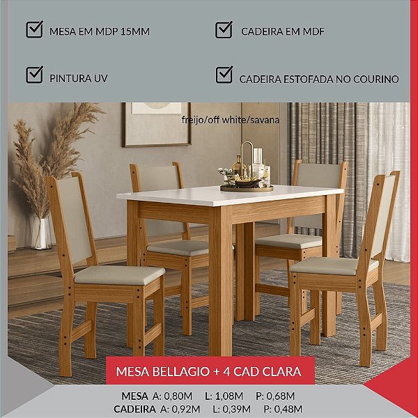 CAIXA 2 CADEIRA CLARA