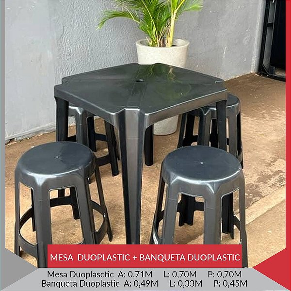 BANQUETA PRETA DUOPLASTIC