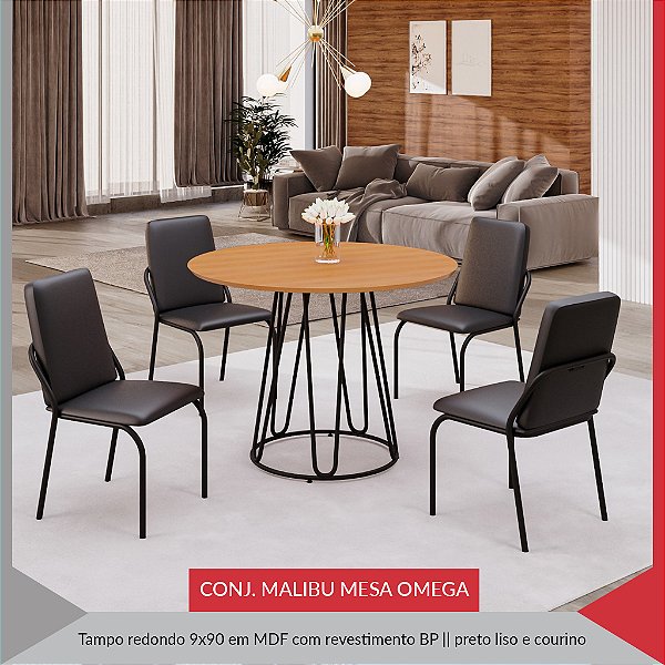 CX C/ 4 CADEIRA MALIBU CORINO