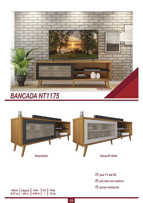 BANCADA NT1175 Renovar Eletromoveis BANCADA NT1175 Renovar Eletromoveis