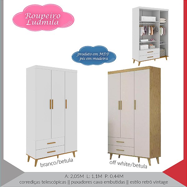 ROUPEIRO LUDMILA 3 PORTAS