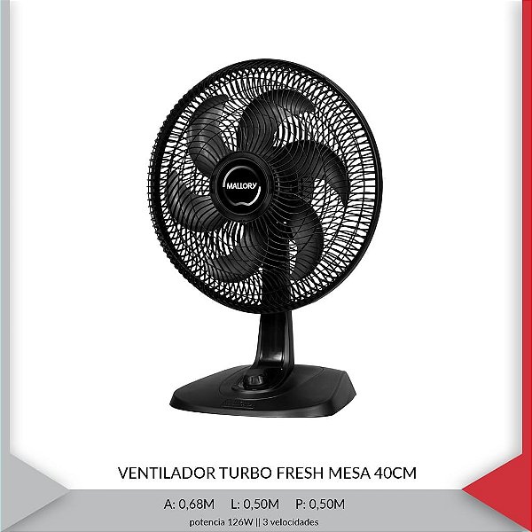 VENTILADOR TURBO FRESH MESA 40CM