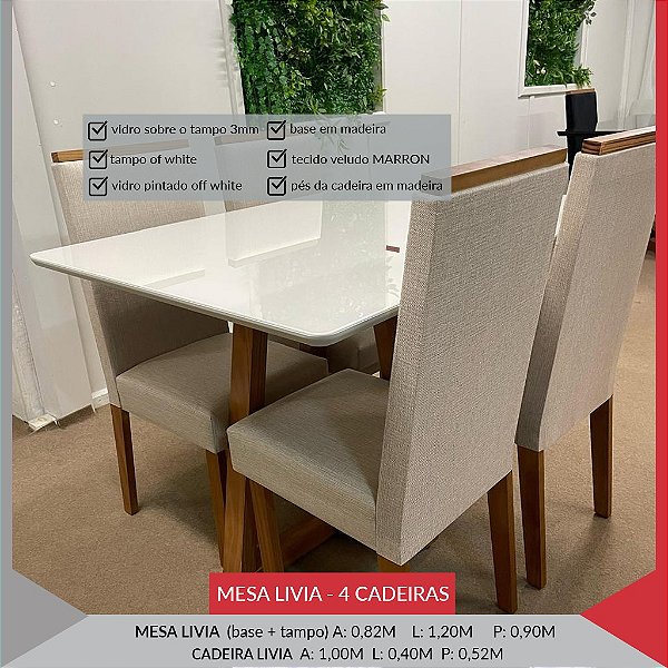 MESA JANTAR LIVIA 1200 VD