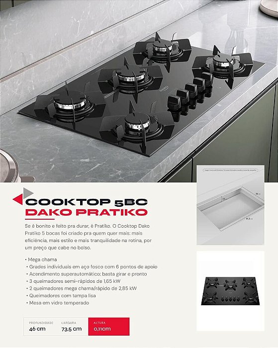 COOKTOP 5BC - DAKO PRATIKO