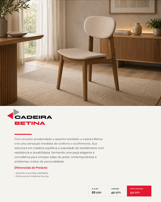 CX C/ 2 CADEIRA BETINA