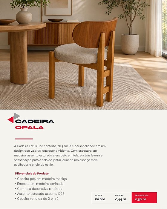 CX C/ 2 CADEIRA OPALA