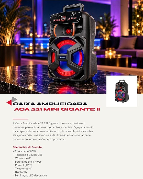 CAIXA AMPLIFICADA - GLADIADOR X
