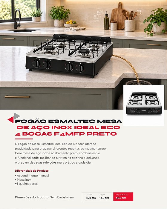 FOGÃO MESA F4MF 4B