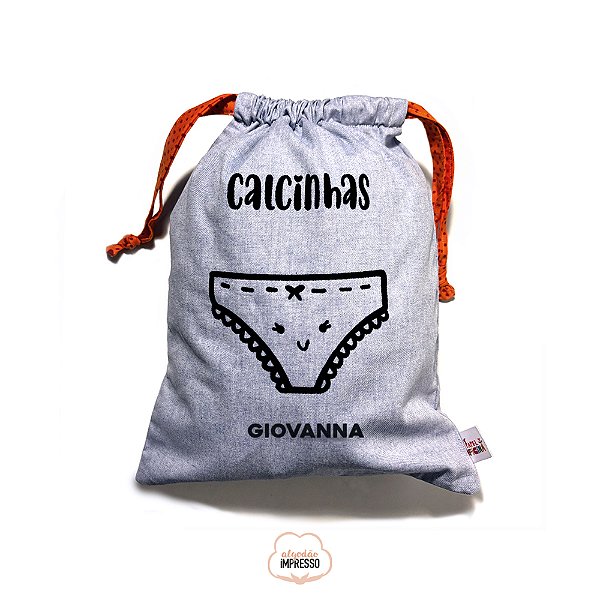 Saquinho organizador personalizado - calcinhas
