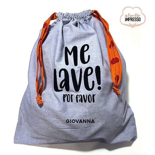 Saquinho organizador personalizado para roupa suja
