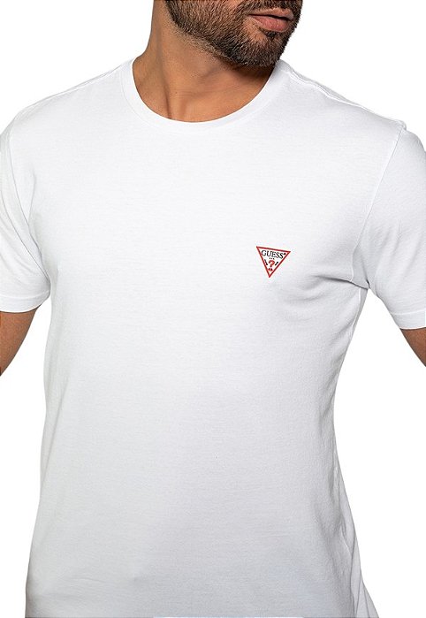 Camiseta Basica Masculina Guess T shirt Algodao Garbanne Moda Masculina