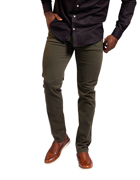 Calça Ellus Masculina Color Twill Power Slim Bolso Faca