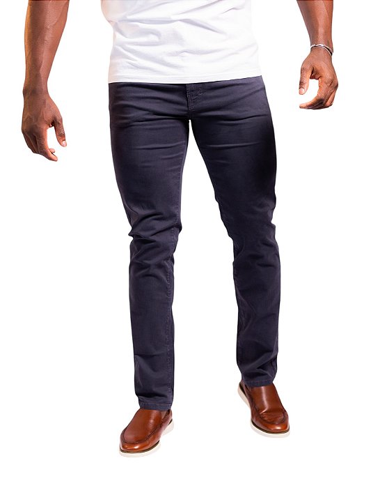 Calça Ellus Masculina Color Twill Slim Azul Bolso Faca