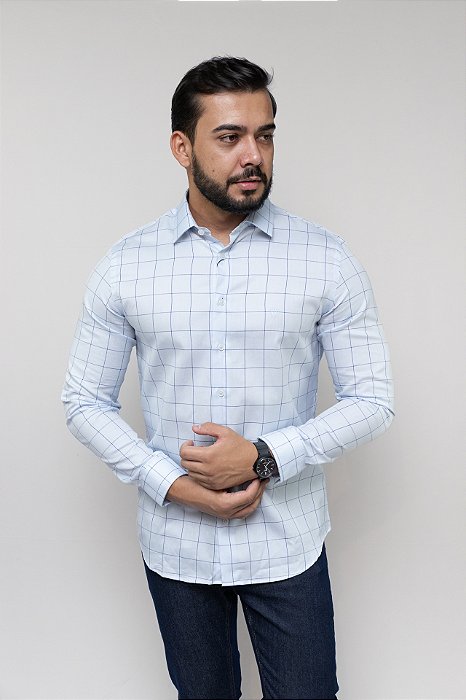 Camisa Individual Xadrez Manga Longa