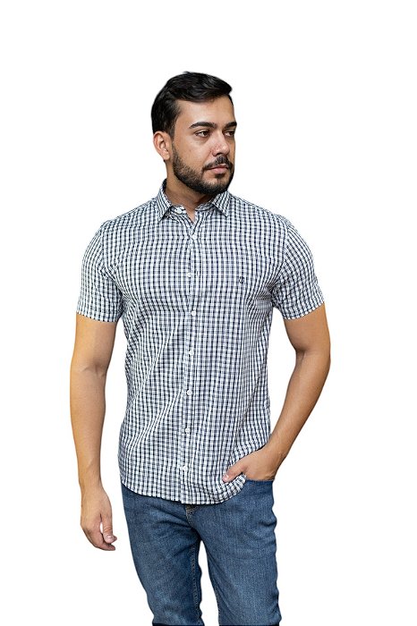 Camisa Slim Masculina Individual Manga Curta