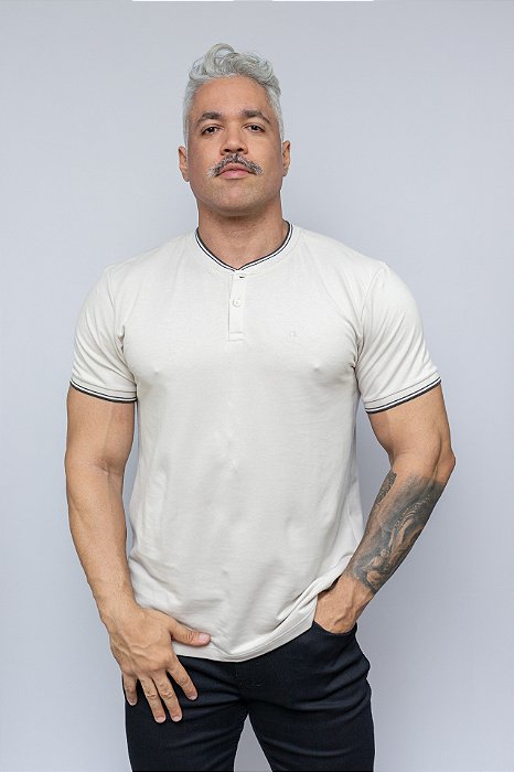Camiseta Gola Portuguesa Calvin Klein Areia