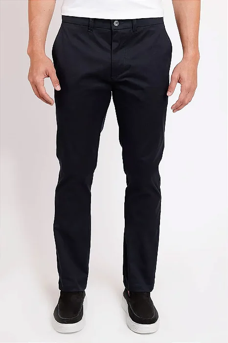 Calça Chino Garbanne Slim Alfaitaria Moovex Marinho