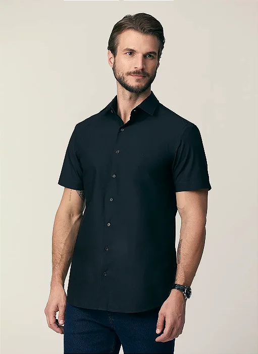 Camisa Individual Slim Masculina Manga Curta